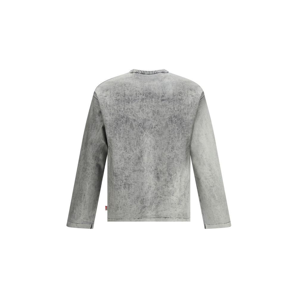Back view of Diesel K-Brutus sweater featuring washed-out effect and ribbed crew neck, highlighting its casual and modern style.