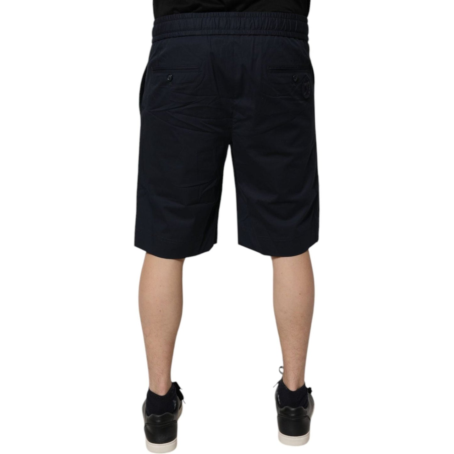 Dolce & Gabbana Dark Blue Cotton Bermuda Sweatshorts Shorts PAN75721-46