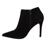 Steve Madden Black Suede Leather Stiletto Heels Boots Shoes