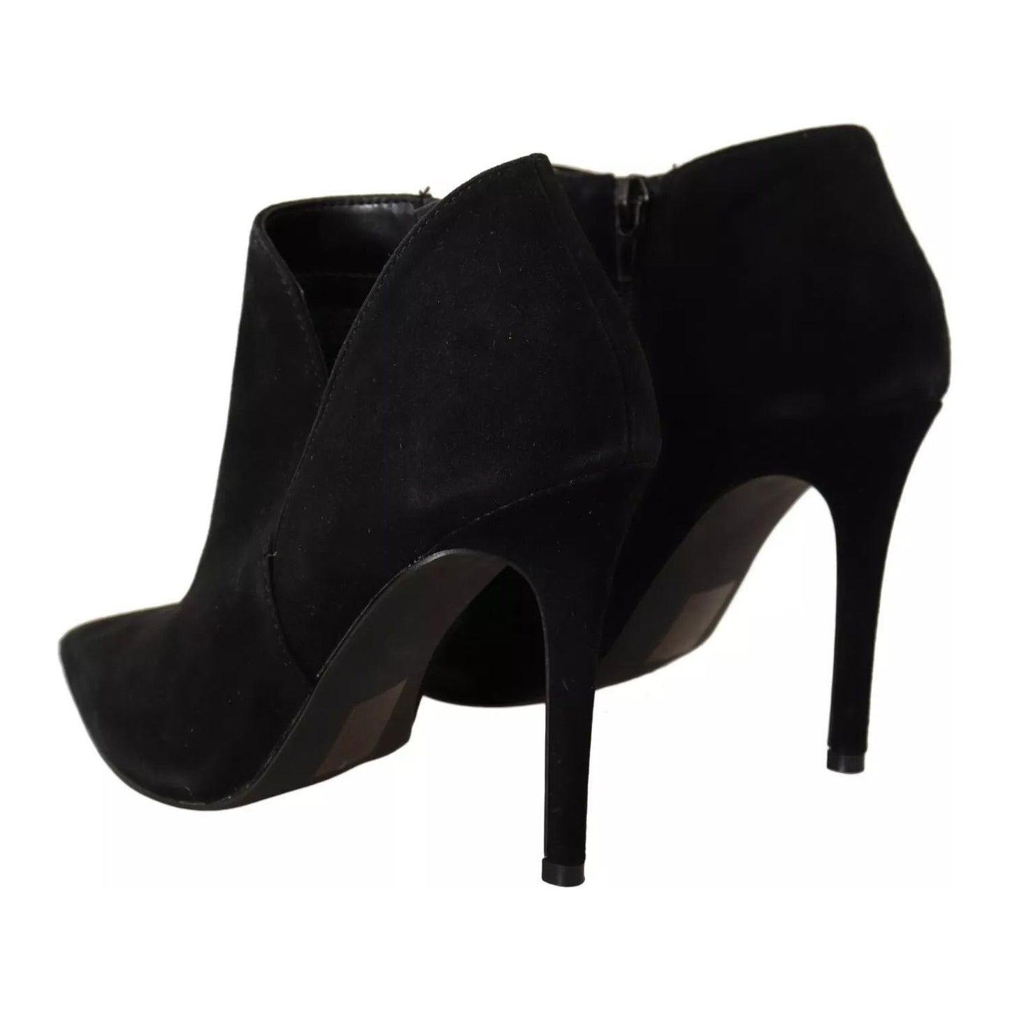 Steve Madden Black Suede Leather Stiletto Heels Boots Shoes