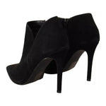 Steve Madden Black Suede Leather Stiletto Heels Boots Shoes
