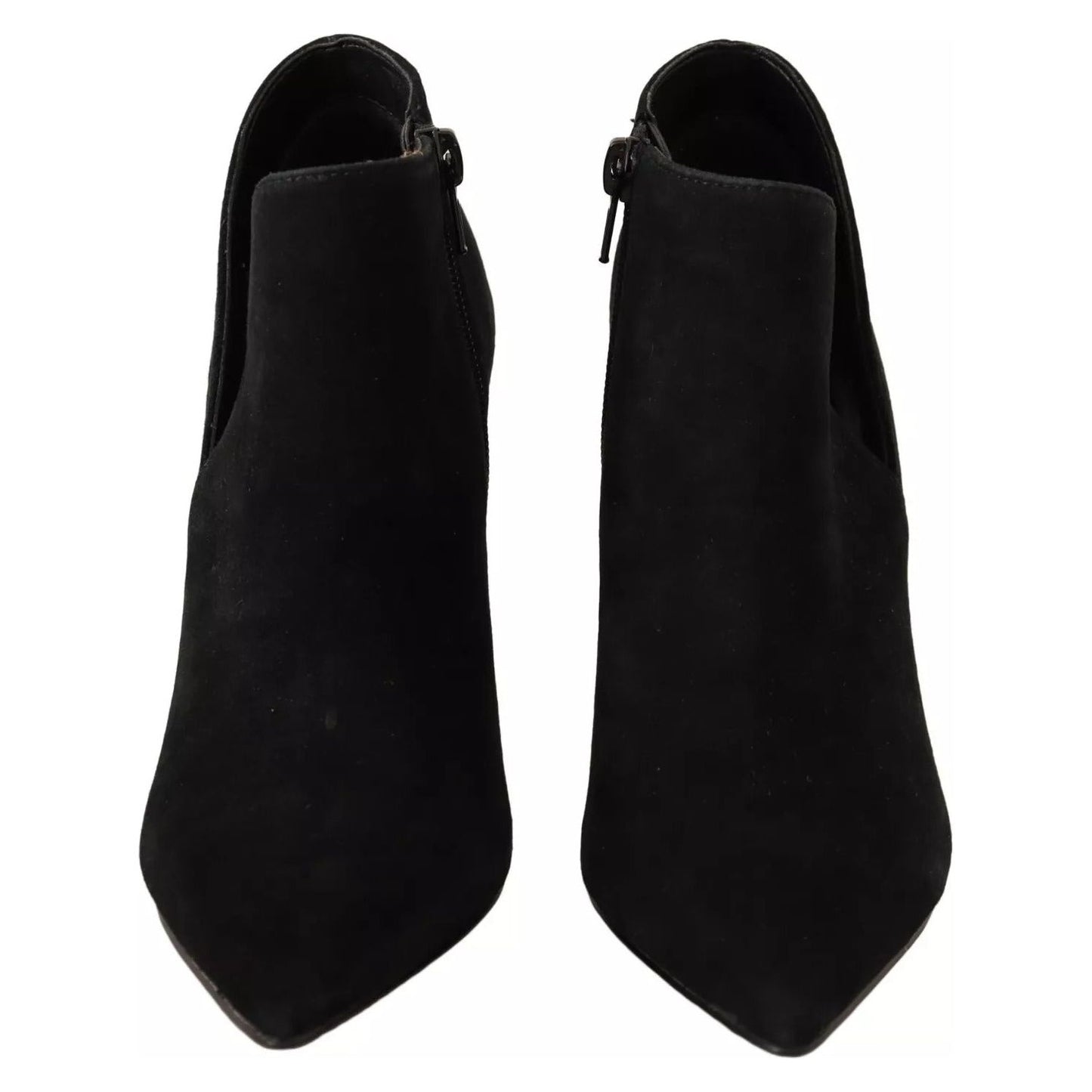 Steve Madden Black Suede Leather Stiletto Heels Boots Shoes