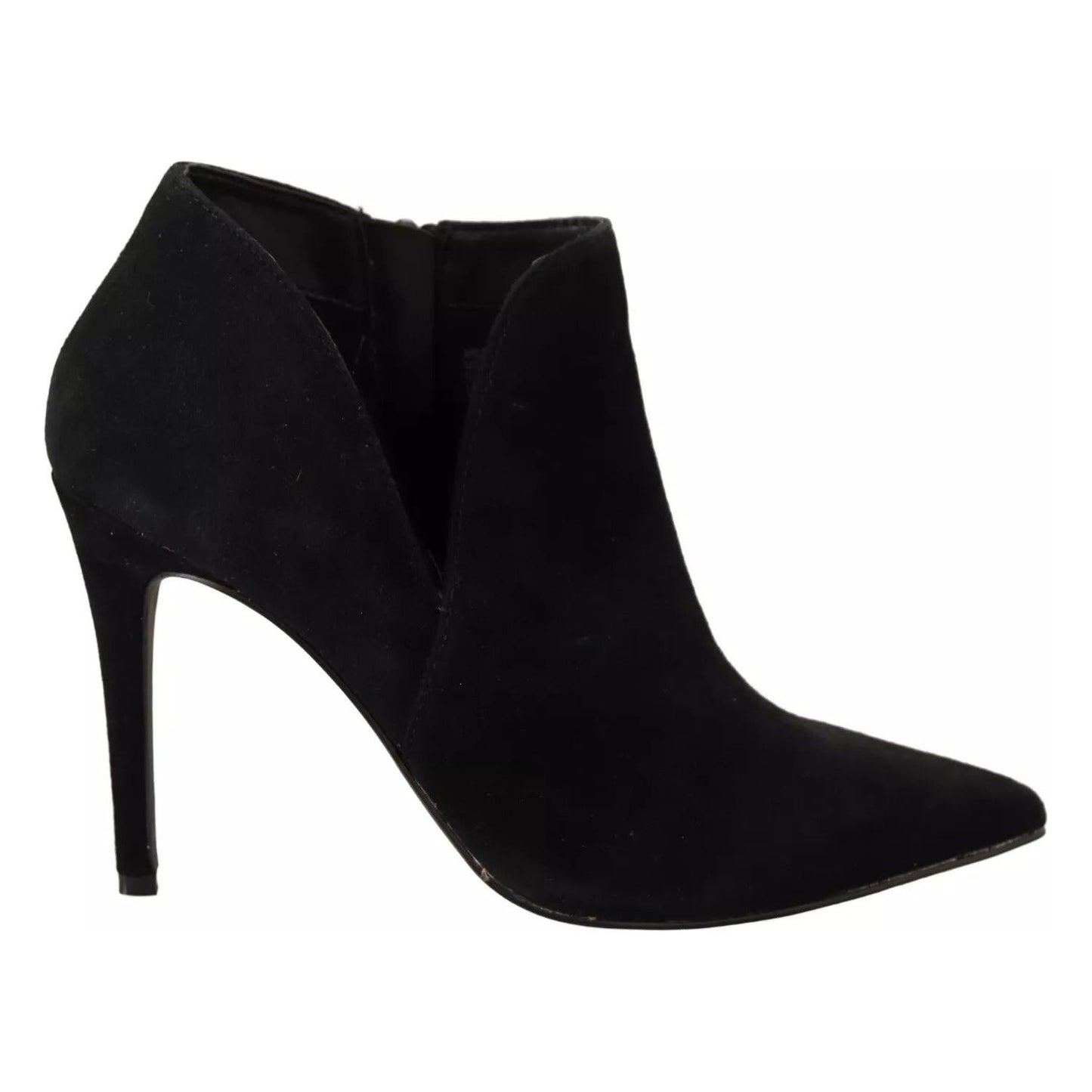 Steve Madden Black Suede Leather Stiletto Heels Boots Shoes