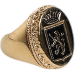 Dolce & Gabbana Gold Tone Engraved Logo Two Color Jewelry Ring