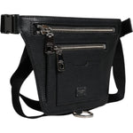 Dolce & Gabbana Black Calfskin Logo Plaque Belt Waist Men Fanny Pack Bag