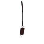Dolce & Gabbana Brown Calf Leather Lanyard Logo Card Holder Wallet