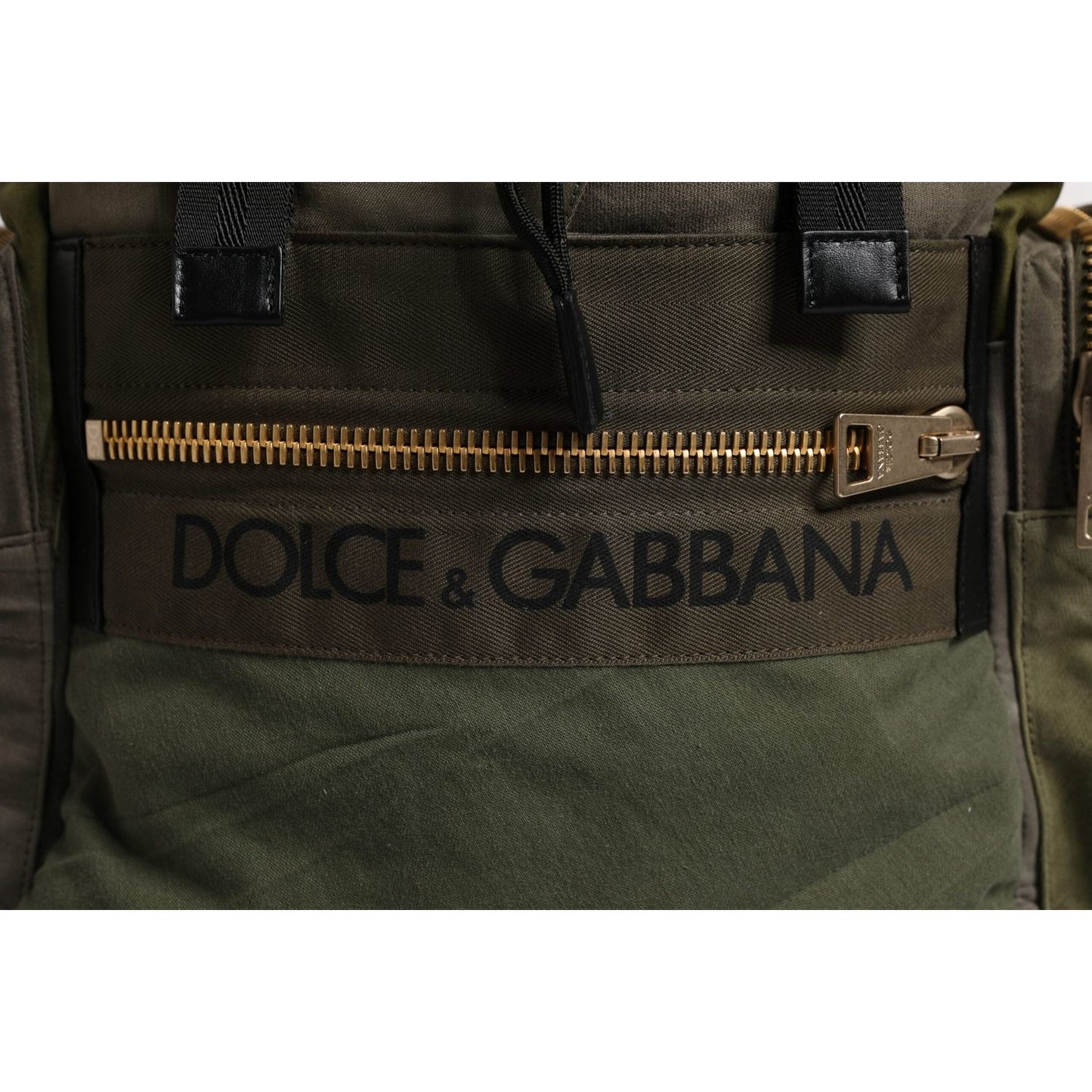 Dolce & Gabbana Military Green Patchwork School Backpack Bag BAG4458