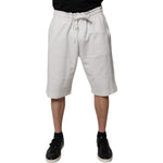 Dolce & Gabbana White Cotton Sweatshorts Men Bermuda Shorts PAN75235-58