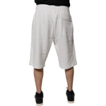 Dolce & Gabbana White Cotton Sweatshorts Men Bermuda Shorts PAN75235-58
