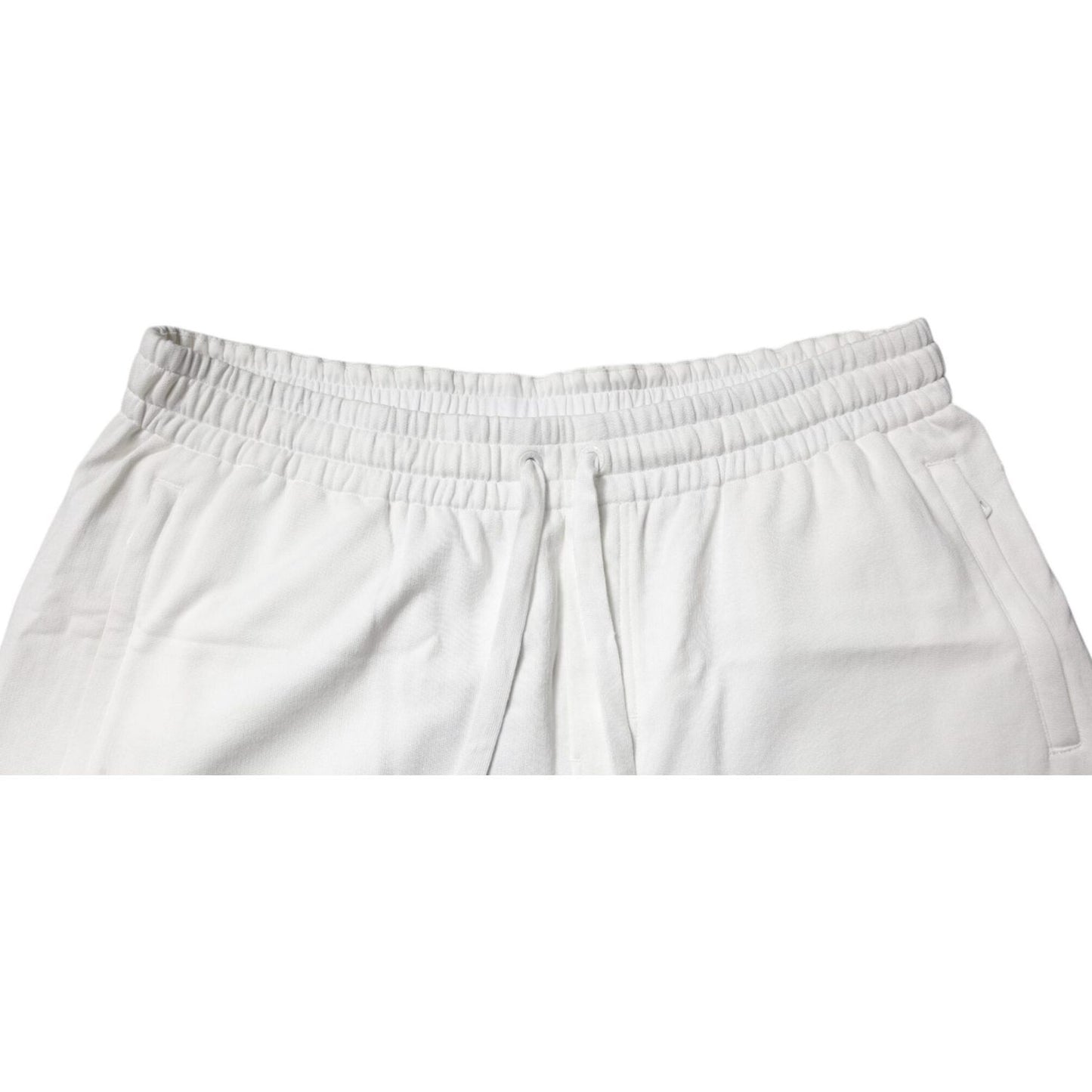 Dolce & Gabbana White Cotton Sweatshorts Men Bermuda Shorts PAN75235-58