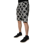 Dolce & Gabbana Black White Linen Bermuda Shorts