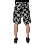 Dolce & Gabbana Black White Linen Bermuda Shorts