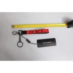 Dolce & Gabbana Red Logo Nylon Silver Brass Men Holder Keychain Keyring SMY10692#