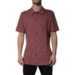 Dolce & Gabbana Dark Pink Button Down Casual Polo Men Shirt TSH84564-44
