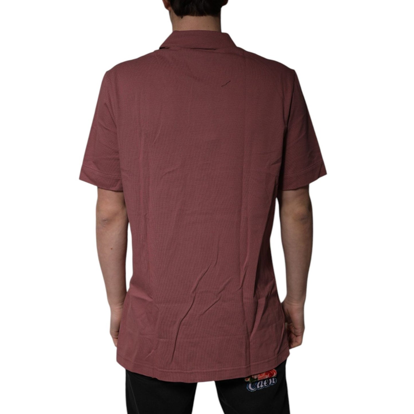 Dolce & Gabbana Dark Pink Button Down Casual Polo Men Shirt TSH84564-44