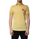 Dolce & Gabbana Yellow Cotton Logo Collared Polo T-shirt TSH86399-46
