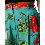Dolce & Gabbana Green Silk Printed Straight Pants PAN76261-36