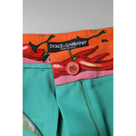 Dolce & Gabbana Green Silk Printed Straight Pants PAN76261-36