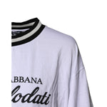 Dolce & Gabbana White Cotton DG Fashion Crew Neck Tee T-shirt TSH86879-42