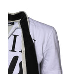 Dolce & Gabbana White Cotton Silk Blend Ascot Collar T-shirt TSH878611-38
