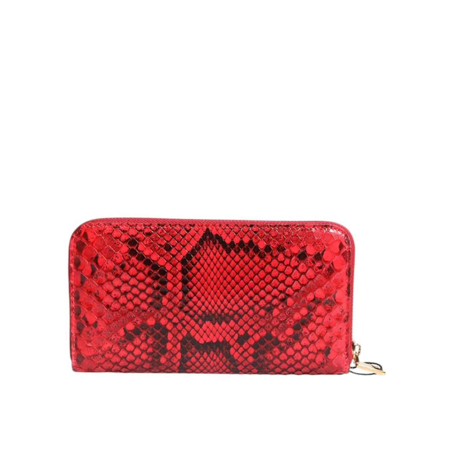 Dolce & Gabbana Red Exotic Leather Zip Around Continental Clutch Wallet BAG4576