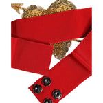 Dolce & Gabbana Red Stretch Wide Waist Heart Embellished Belt WMB396-40
