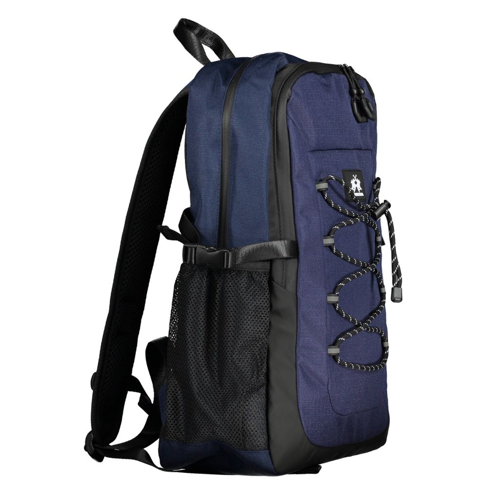 La Martina Blue Polyester Backpack