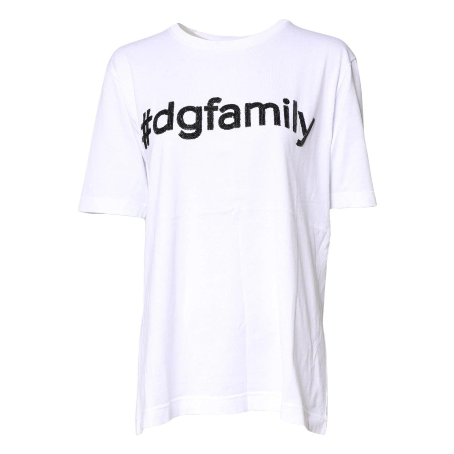 Dolce & Gabbana White #DGFamily Print Cotton Crew Neck T-shirt TSH878593-40