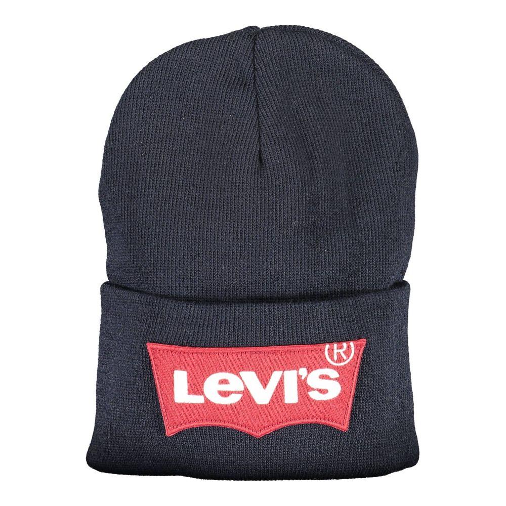 Levi's blue acrylic men cap with iconic logo, crafted in Italy, offering classic style and durability. Ideal for versatile outfits.