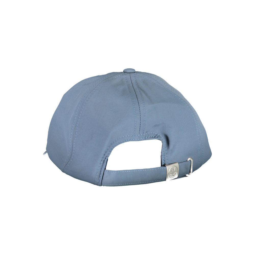 Back view of North Sails blue polyamide men's cap featuring adjustable strap.