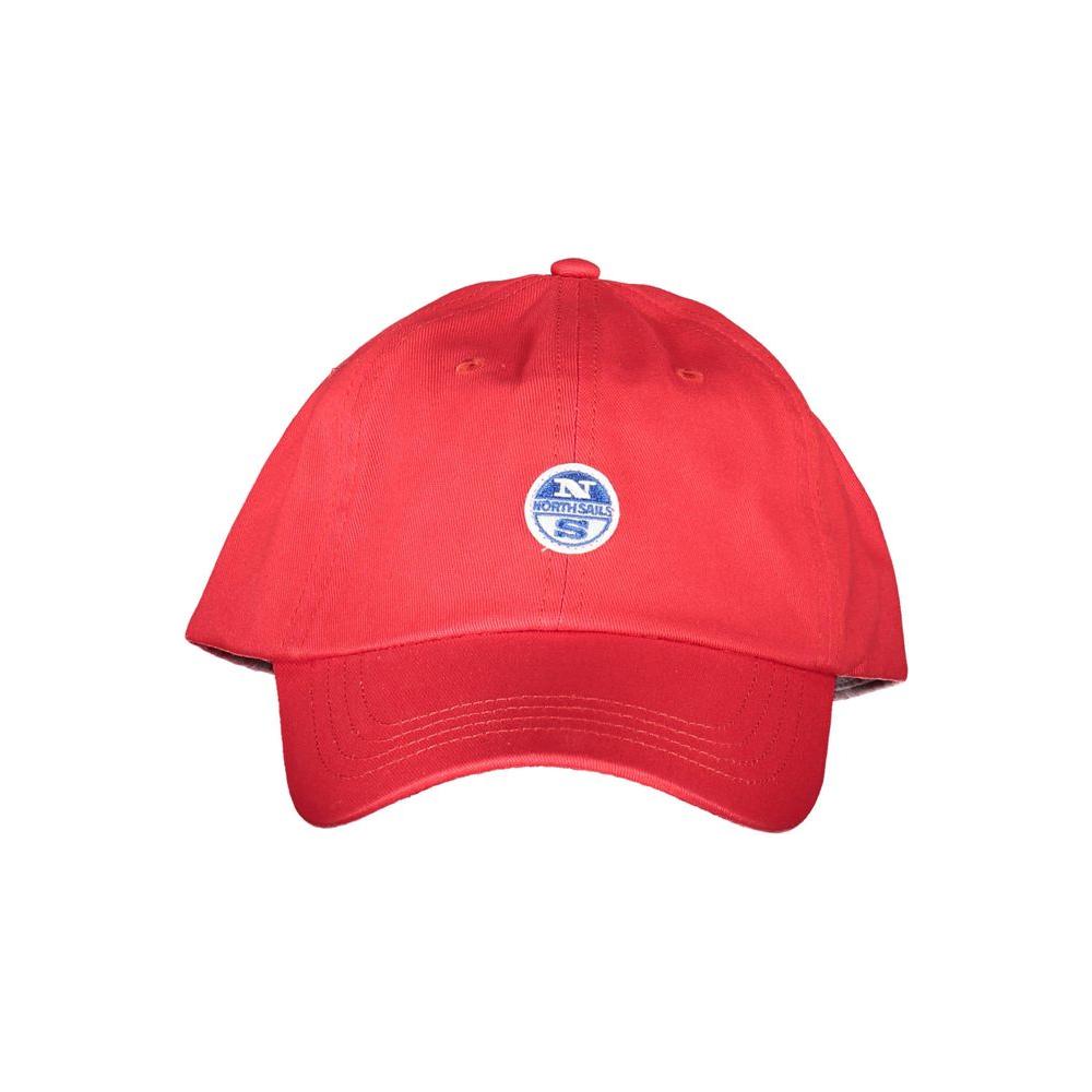 North Sails red cotton men's cap with logo appliqué, nautical style, breathable comfort, sporty sophistication, premium quality fashion