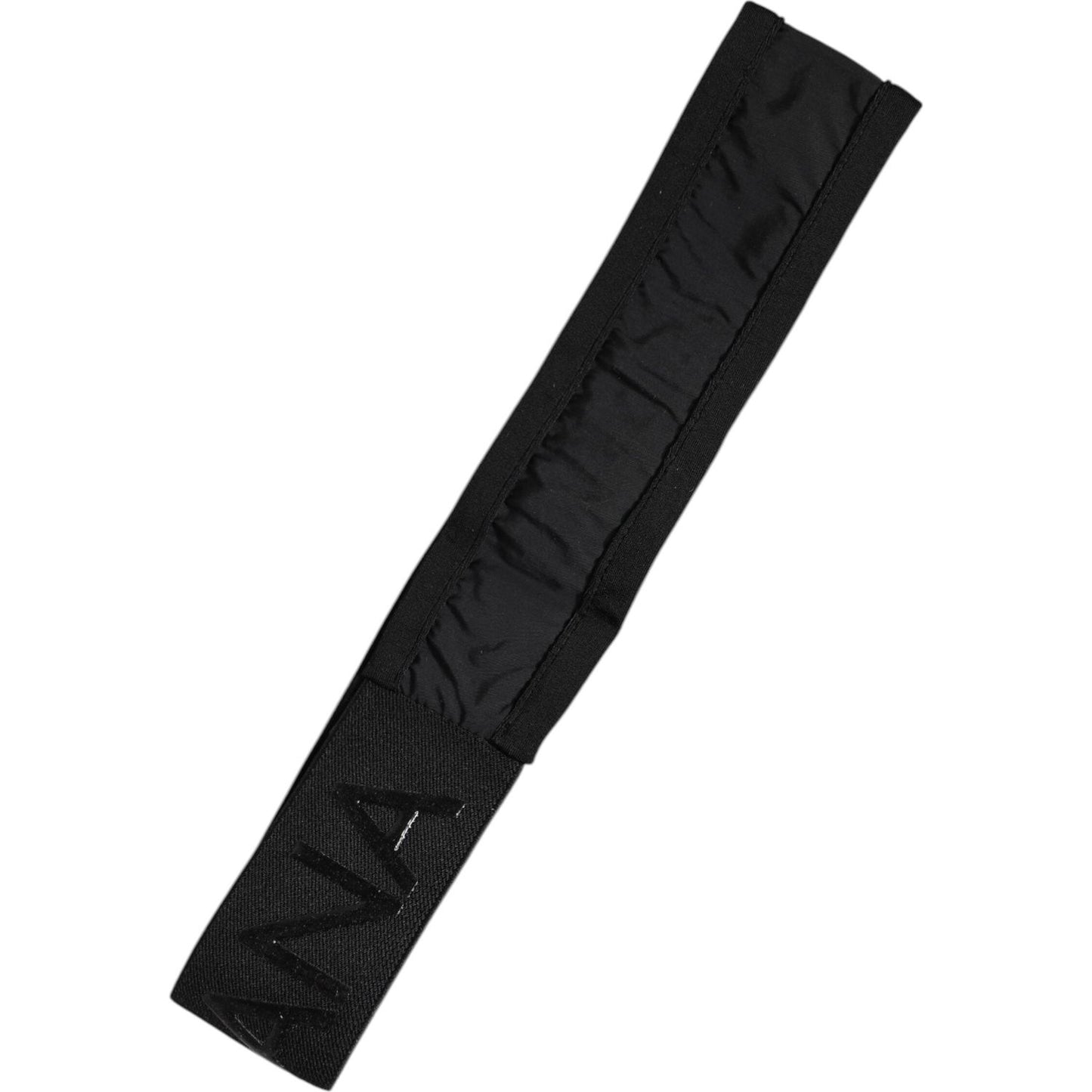 Dolce & Gabbana black DG logo men's nylon knitted headband, 4cm, made in Italy.