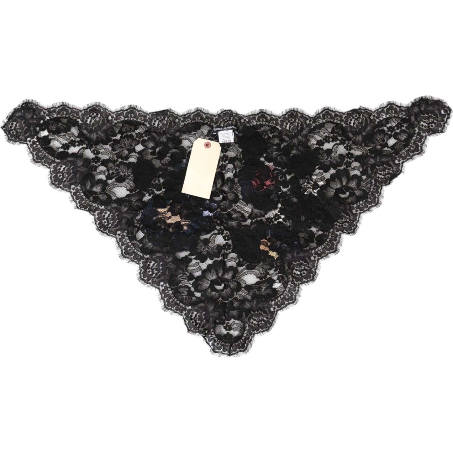 Dolce & Gabbana black lace floral applique cotton veil hat, elegant design with detailed lace patterns, luxury Italian fashion accessory.