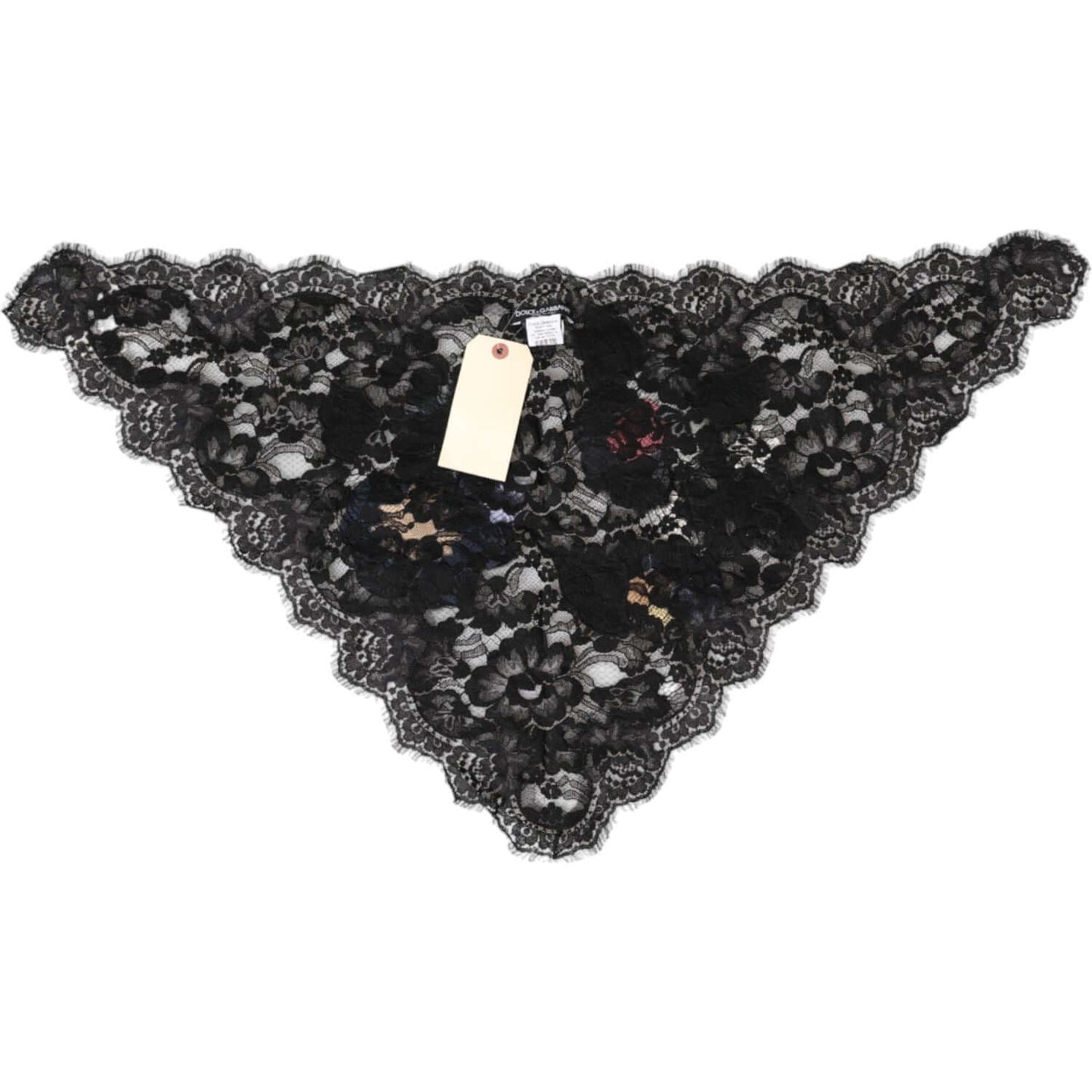Dolce & Gabbana black lace floral applique cotton veil hat with intricate design, featuring luxury details, made in Italy.