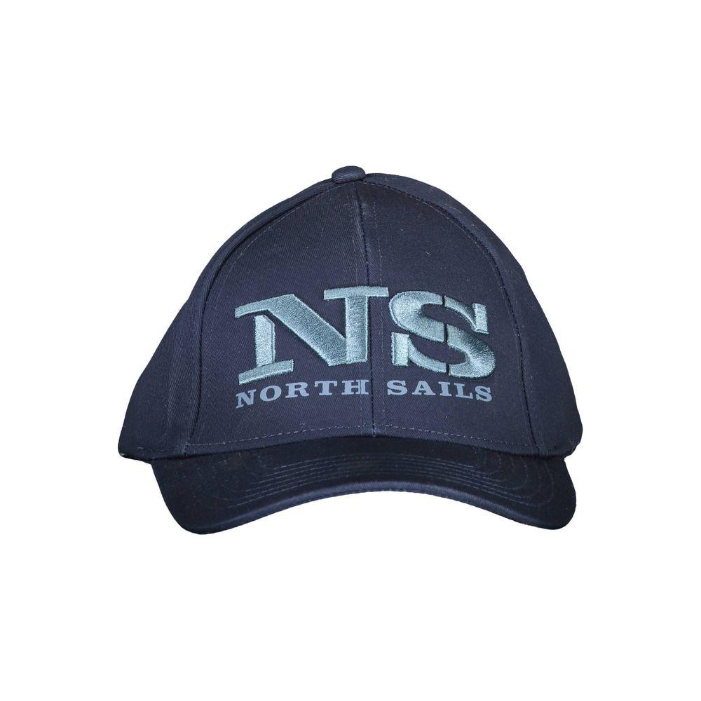 North Sails blue cotton men's cap with logo embroidery, perfect for nautical style and comfort.