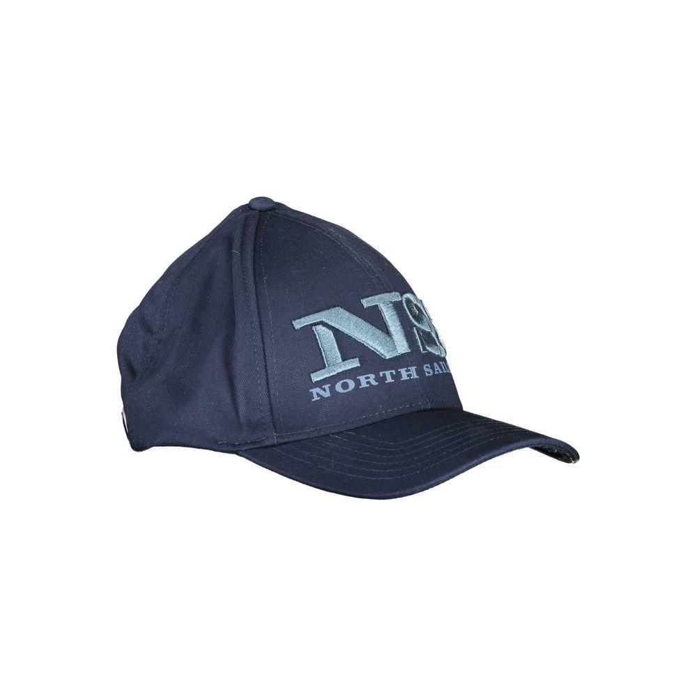 North Sails blue cotton men's cap with embroidered logo and nautical design, perfect for coastal and urban styles.