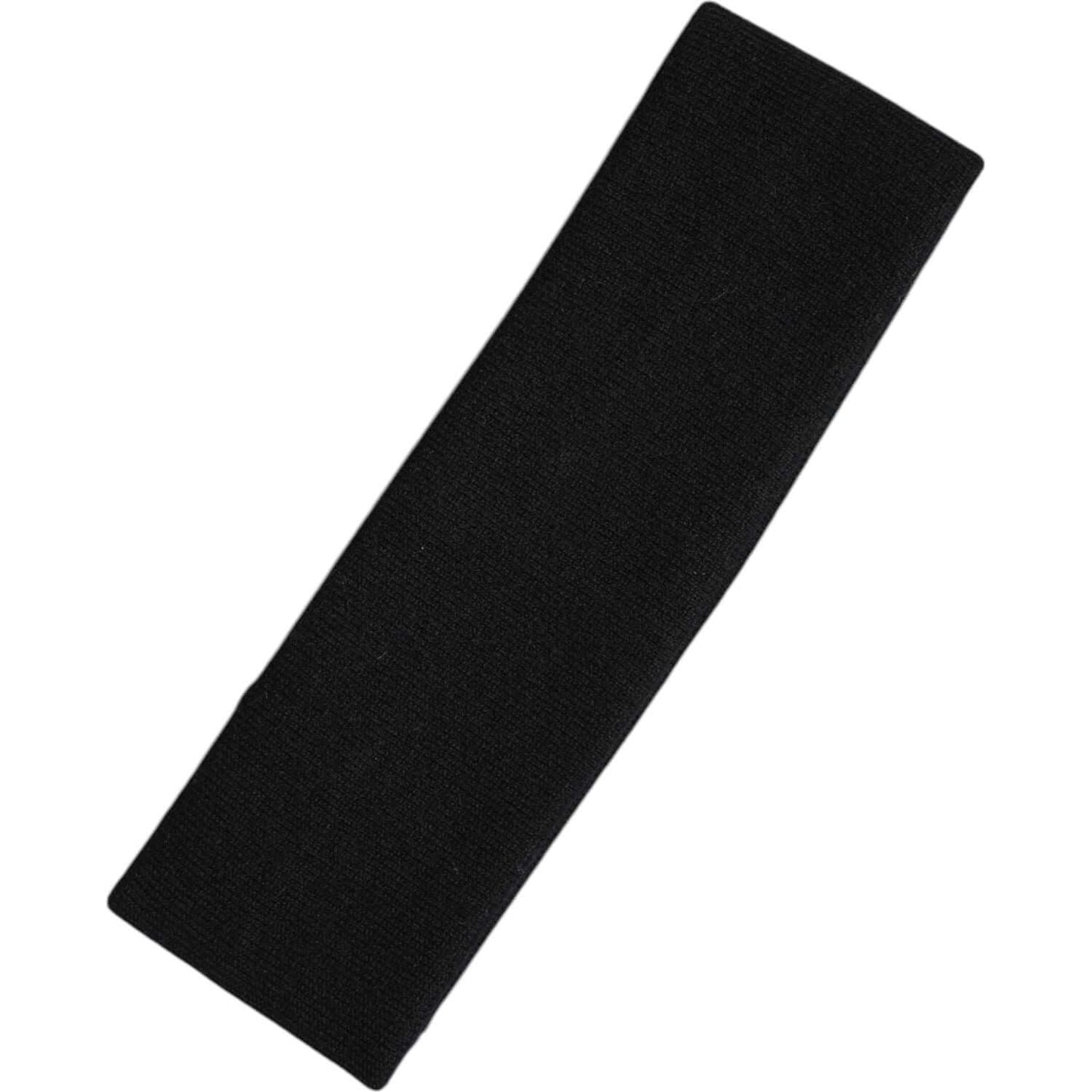 Dolce & Gabbana black cashmere women’s headband, knitted, made in Italy, stylish designer accessory.