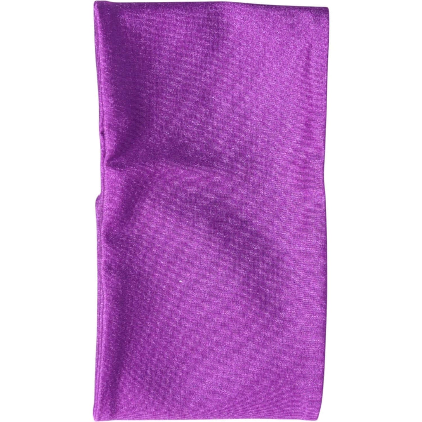 Dolce & Gabbana purple nylon stretch women neck warmer scarf, made in Italy, logo details, 80% nylon, 20% elastane.