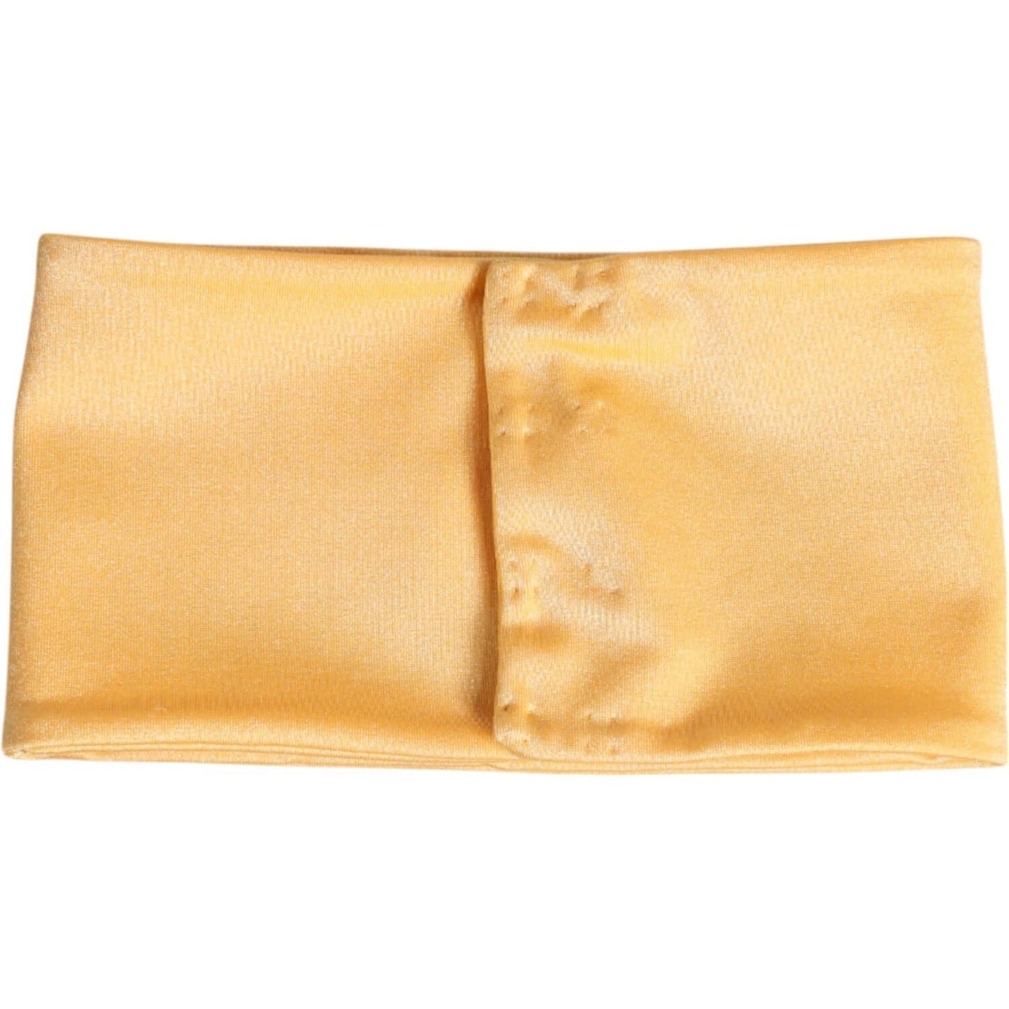 Dolce & Gabbana yellow nylon stretch women's neck warmer scarf with logo details, 80% nylon and 20% elastane, made in Italy.