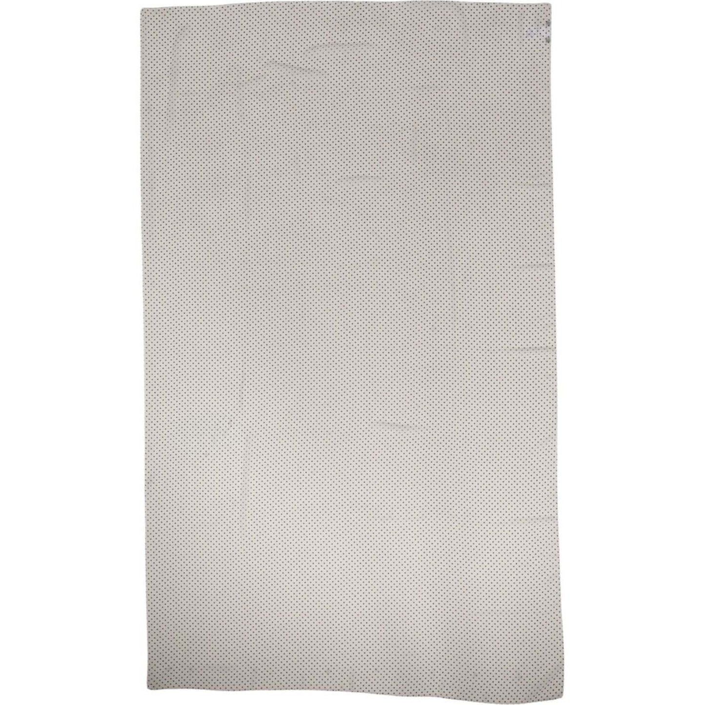 Dolce & Gabbana white polka dots polyester wrap shawl scarf, black dots on white, 120cm x 200cm, made in Italy
