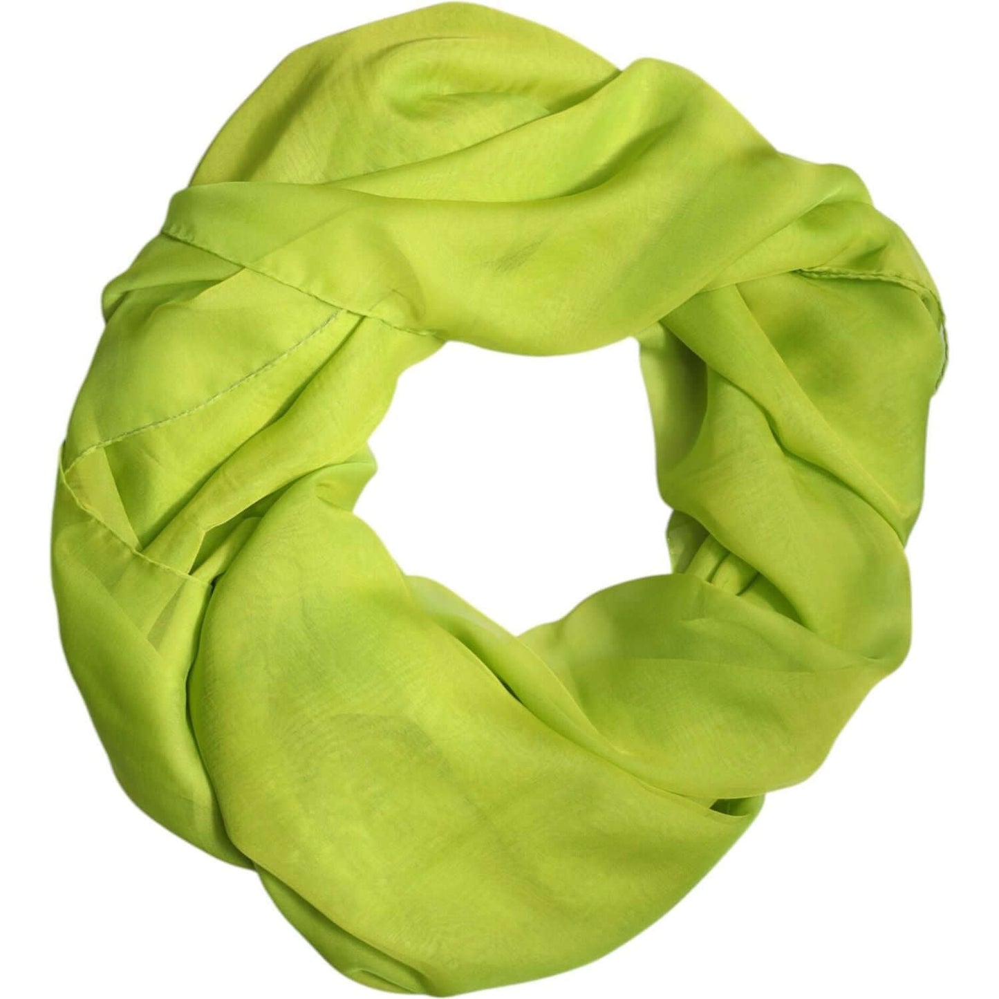 Dolce & Gabbana green silk rectangle wrap shawl neck warmer scarf, luxurious Italian fashion accessory.