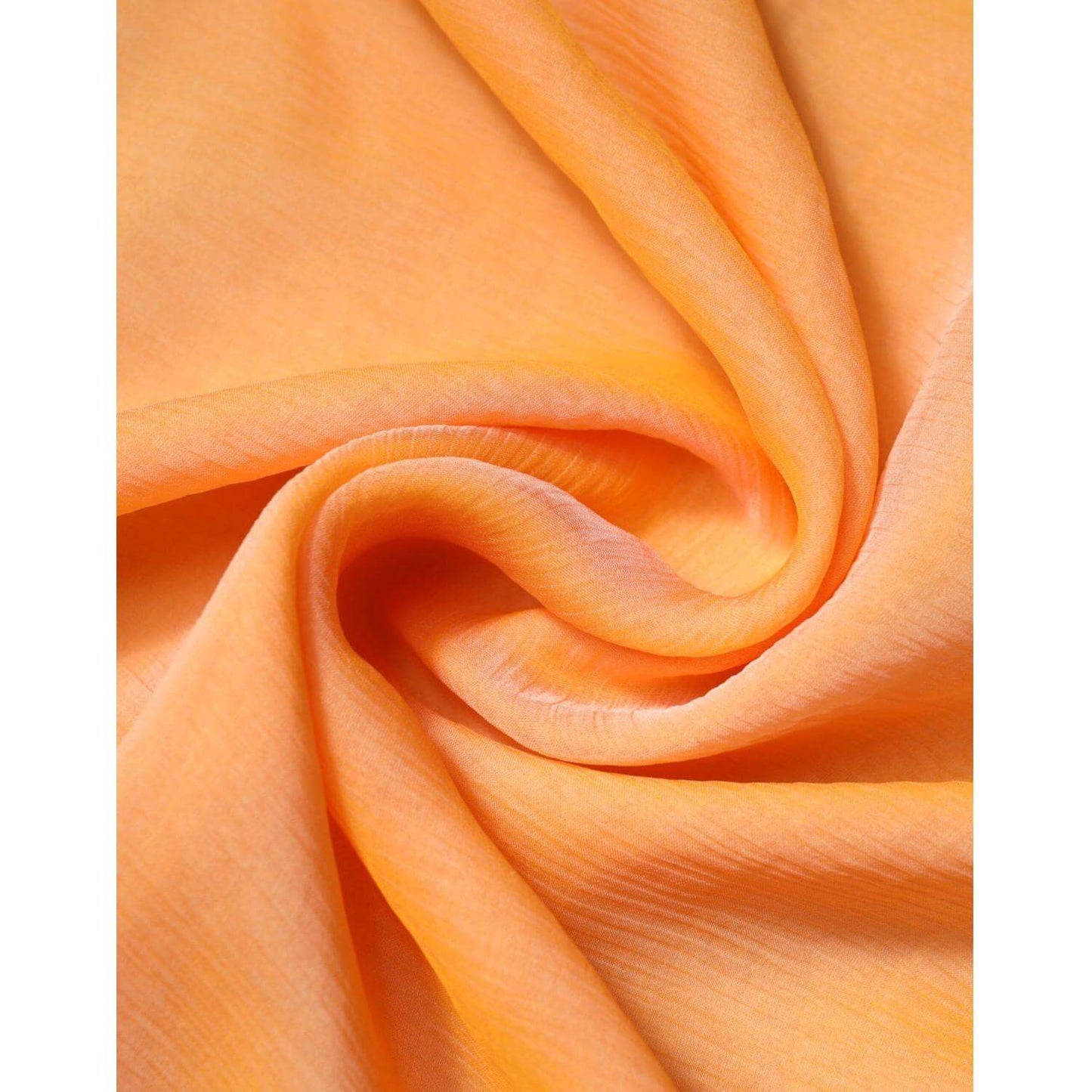 Close-up of Dolce & Gabbana orange silk shawl scarf, highlighting luxurious fabric texture.