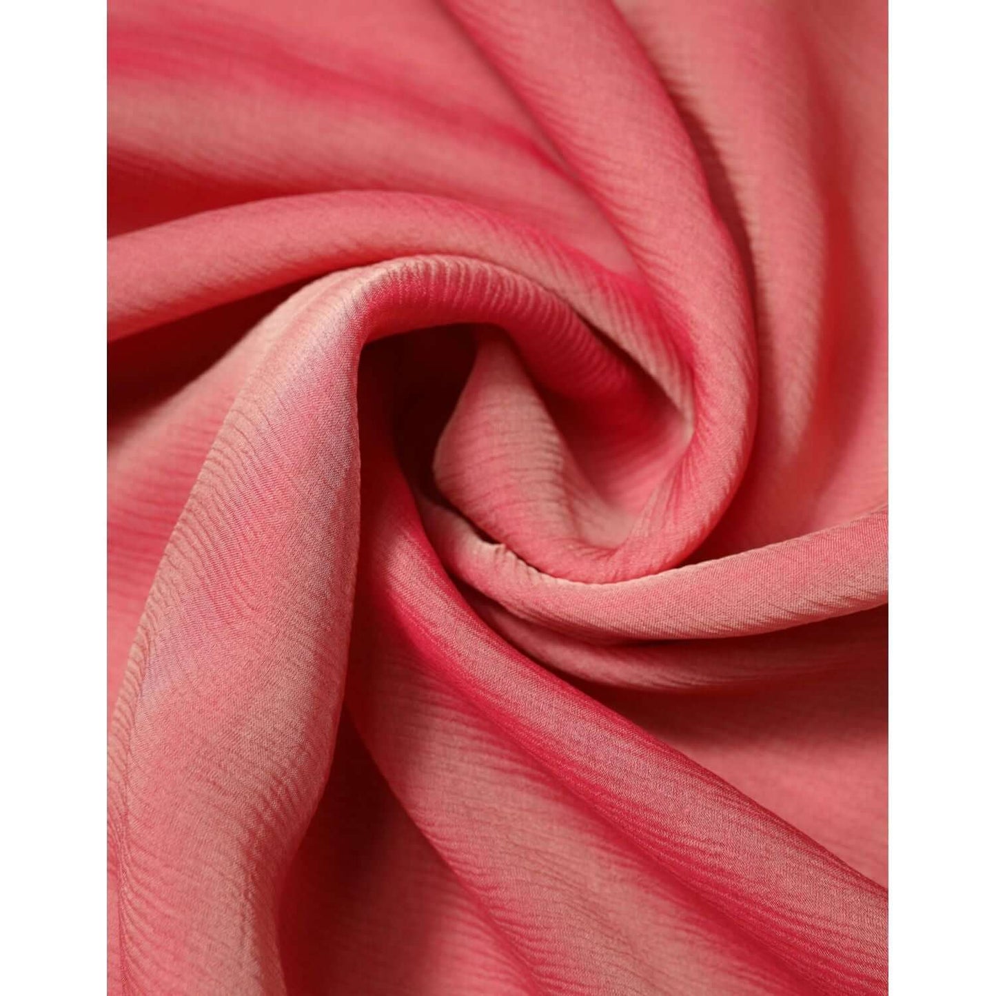 Close-up of Dolce & Gabbana pink silk wrap shawl scarf, highlighting its soft texture and vibrant color.