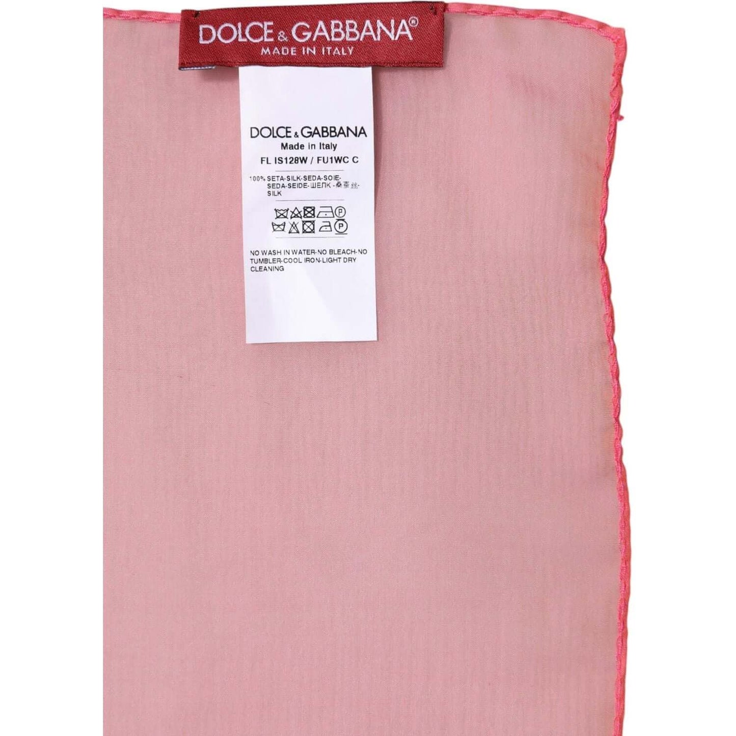 Dolce & Gabbana pink silk wrap scarf with label, made in Italy, 135cm x 200cm.