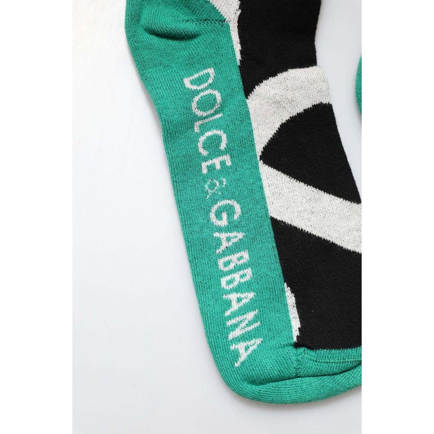 Dolce & Gabbana multicolor over calf socks with brand logo details and cotton blend, made in Italy, unisex fashion accessory.