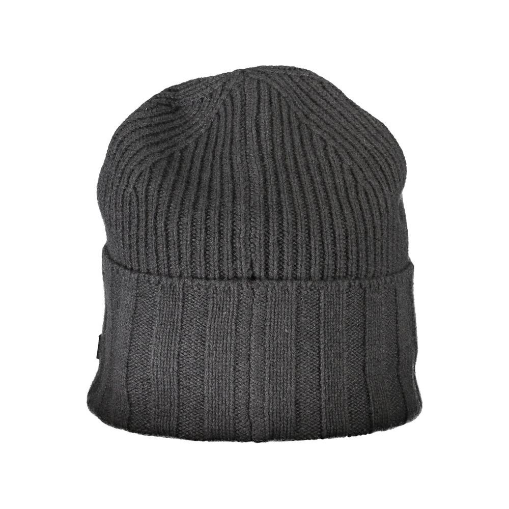 Calvin Klein elegant gray hat with contrast detail, polyamide wool blend, perfect for stylish refined accessories.
