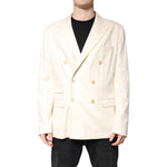 Dolce & Gabbana Beige Cashmere Double Breasted Coat Blazer JKT41399-56