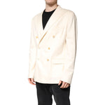 Dolce & Gabbana Beige Cashmere Double Breasted Coat Blazer JKT41399-56