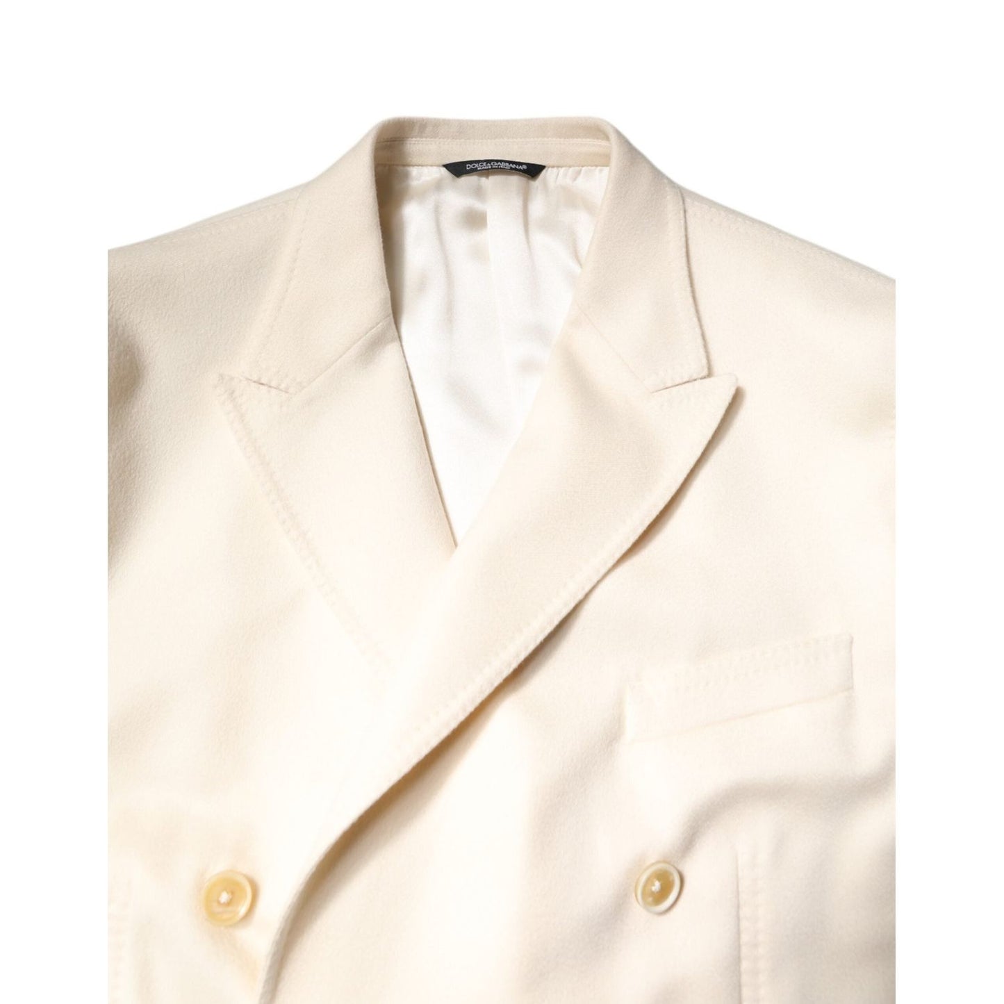 Dolce & Gabbana Beige Cashmere Double Breasted Coat Blazer JKT41399-56