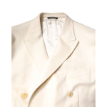 Dolce & Gabbana Beige Cashmere Double Breasted Coat Blazer JKT41399-56